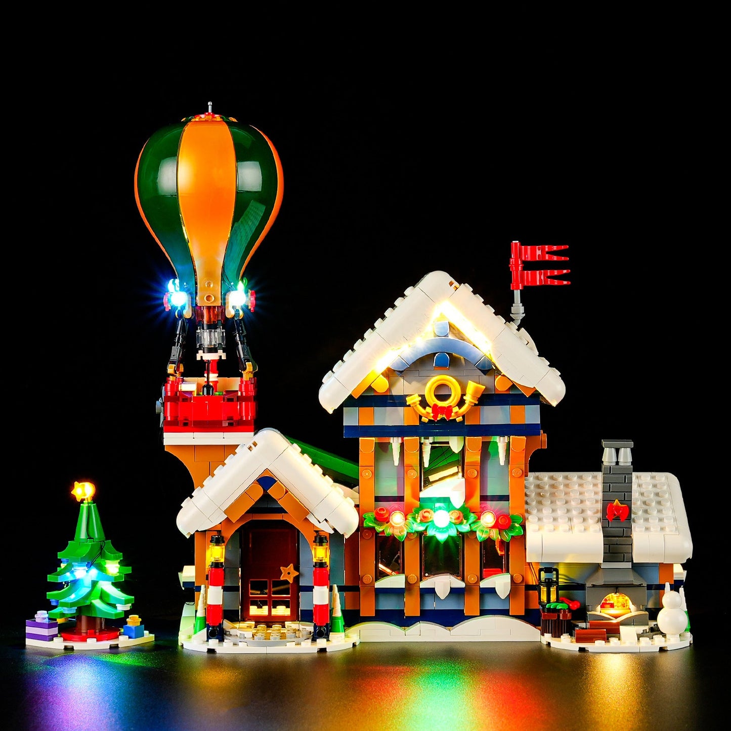 YB brand compatible with LEGO 10339 Santa Claus Post Office building blocks, LED lighting fixtures, winter lighting model ornaments - Korvel