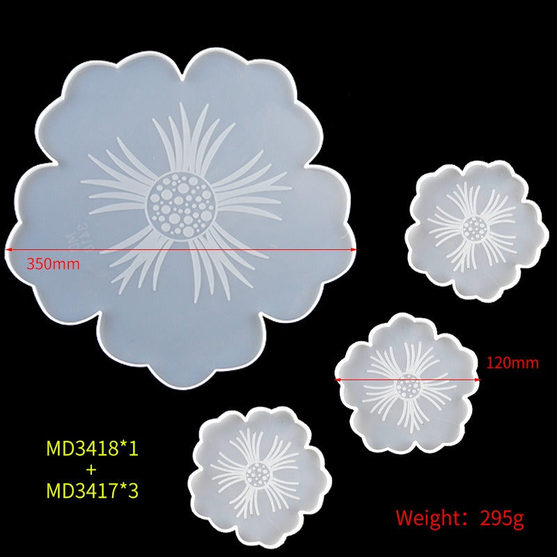 Ensemble de moules à sous-verres en fleur de cerisier - Moules en silicone