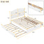 Lit plateforme queen en bois blanc élégant avec lit gigogne