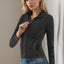 Pocketed Turtleneck Zip Up Denim Top - Korvel