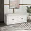 TREXM Storage Bench with Adjustable Doors and Padded Shoe Stand