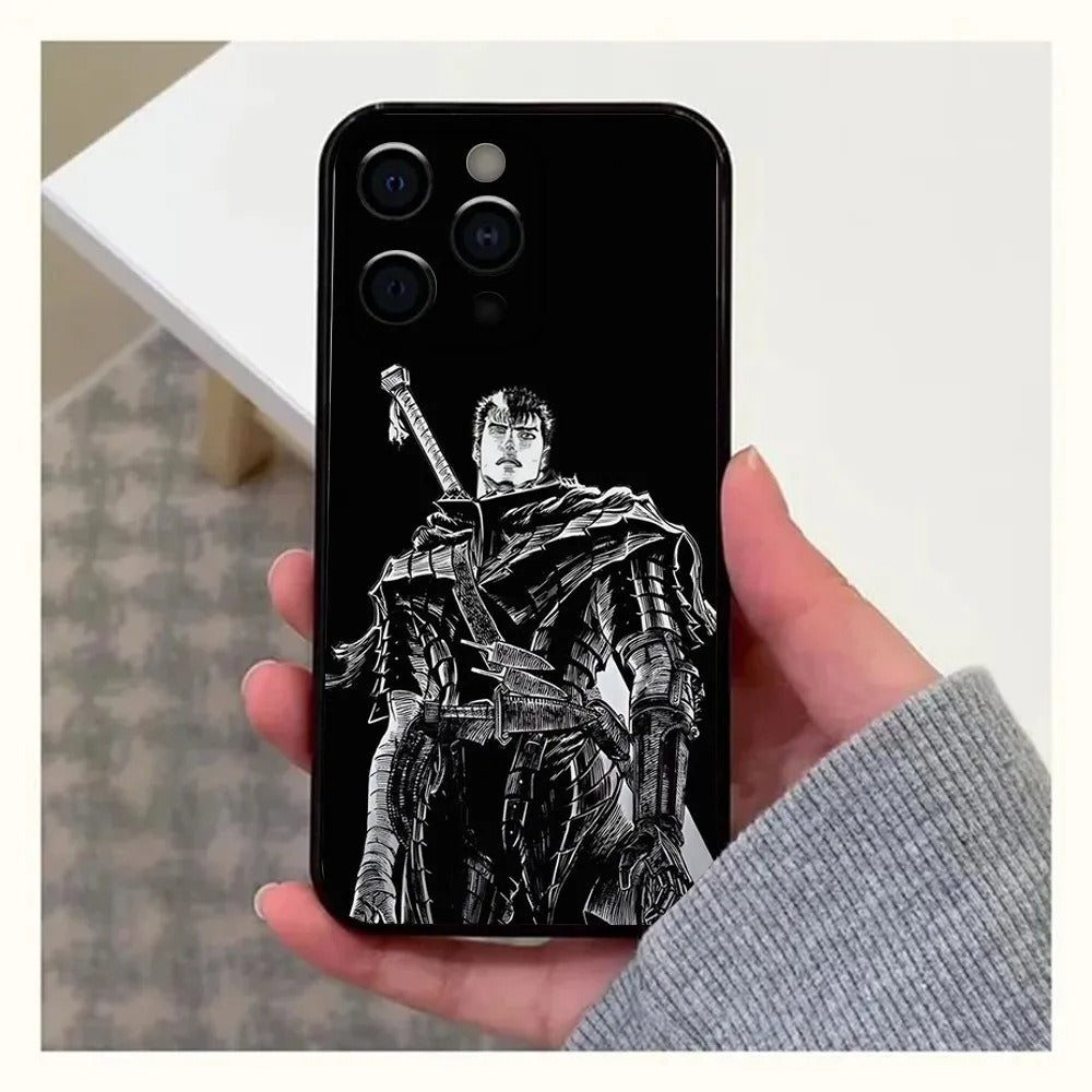 GutsrkiPhone Coque Anime pour iPhone 15 et SE Noir
