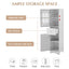 Elegant Tall Bathroom Cabinet with Adjustable Shelf - White
