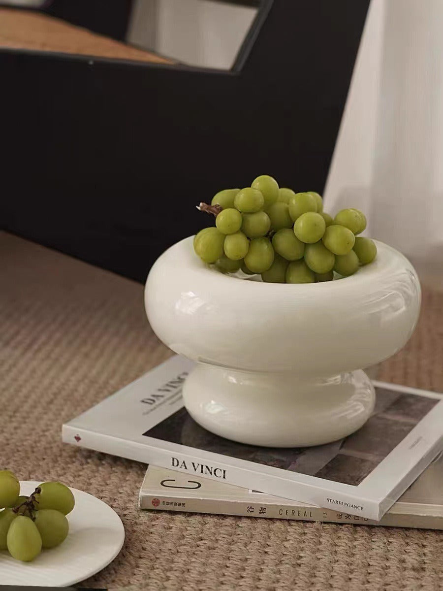 Creative Life [Cotton Candy] Ceramic Fruit Tray Home Living Room Tea Table Storage Storage Fruit Tray Snack Tray - Korvel