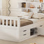 Cama plataforma tamaño twin Captain con almacenamiento en blanco