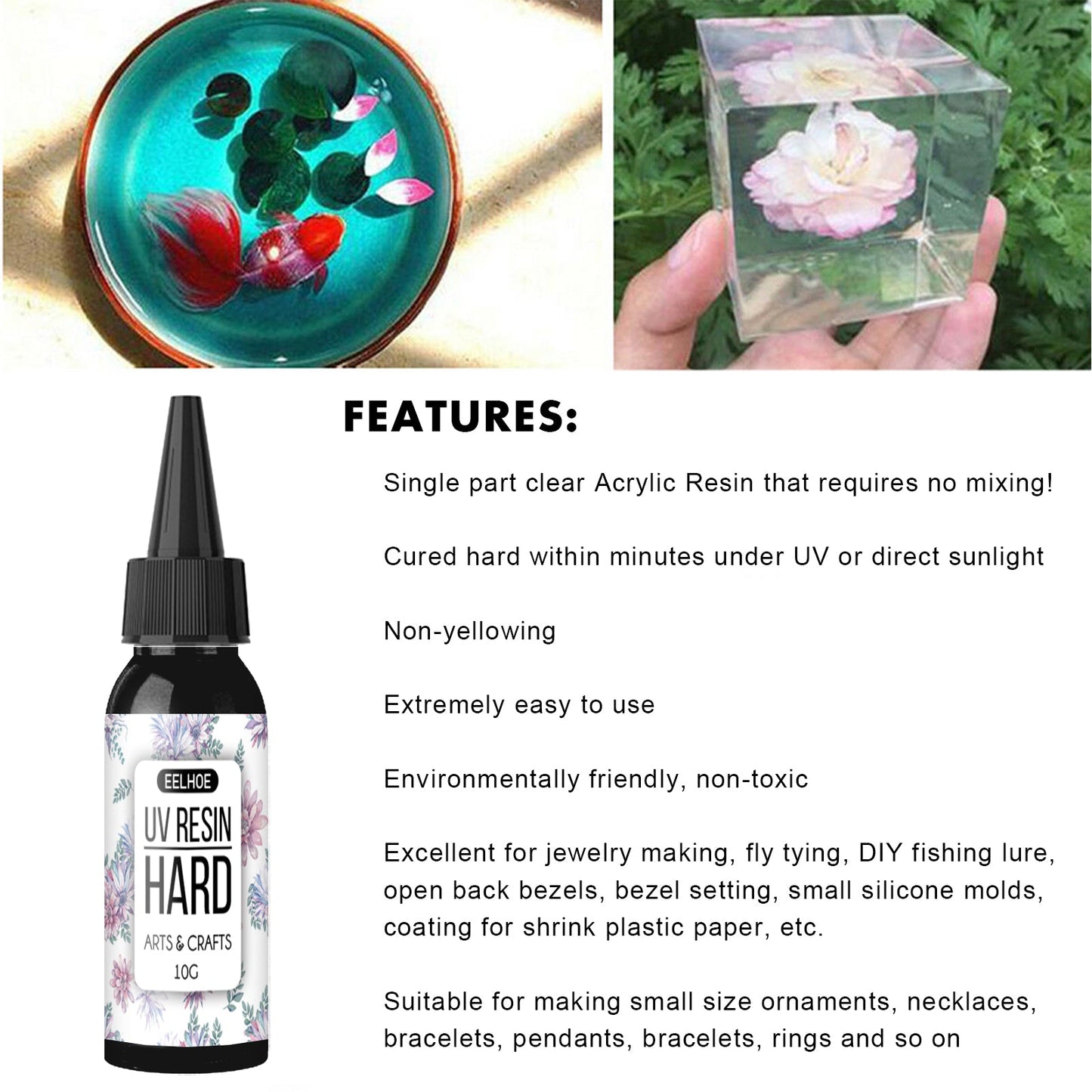 Uv Resin Glue Flower Acrylic Ceramic Adhesive Uv Manual Diy Curing Adhesive - Korvel