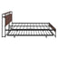 Cama de Plataforma de Metal Tamaño Queen con Trundle y Puertos USB - Negro