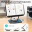 Adjustable 360° Rotating Book Stand with Elastic Clips, for Cookbooks, Laptops & More - Korvel