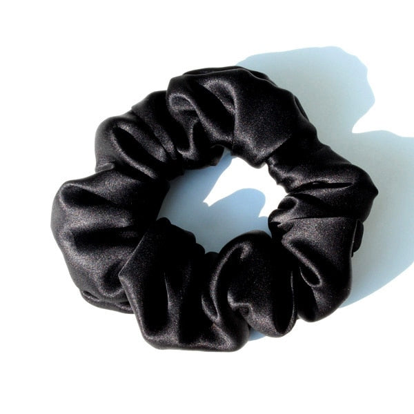 Pure Silk Large Scrunchies Ropes Hair Bands Ties Elastics Ponytail Holders for Women Girls Hair Accessories 19 Momme 3.5CM - Korvel