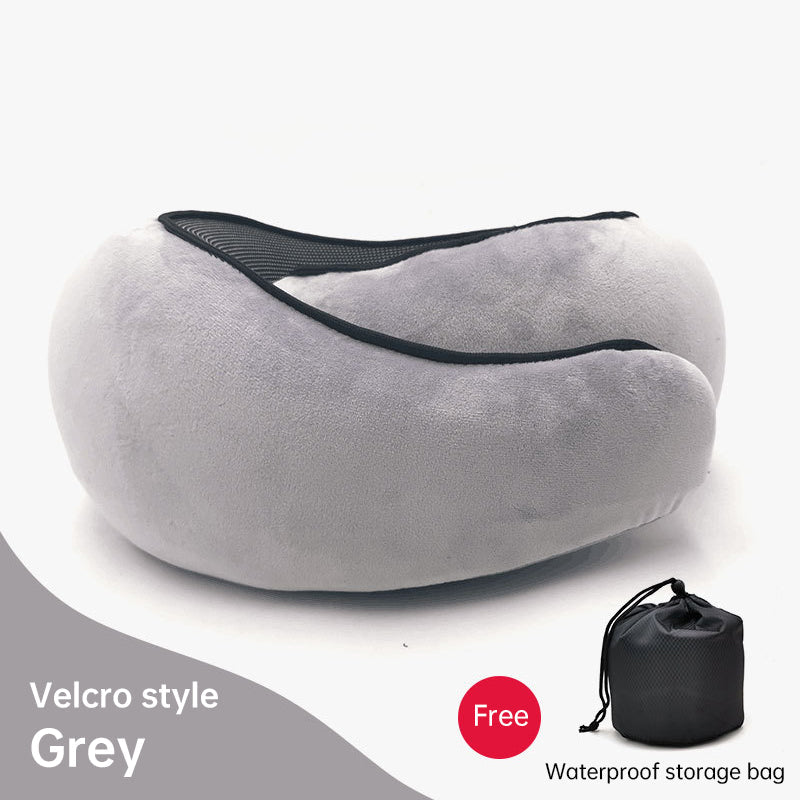 Memory Foam Neck Travel Pillow: Soft, 360° Head Support, for Home, Plane & Car - Korvel