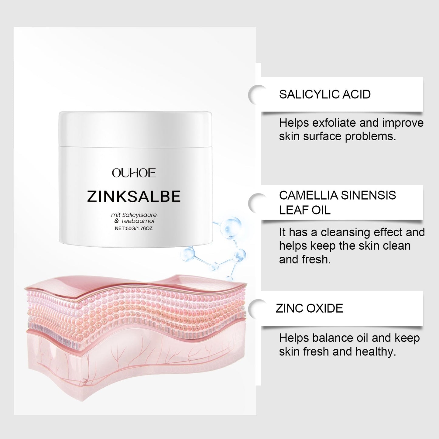 Crème Acné Faciale Nourrissante Douce pour Usage Quotidien