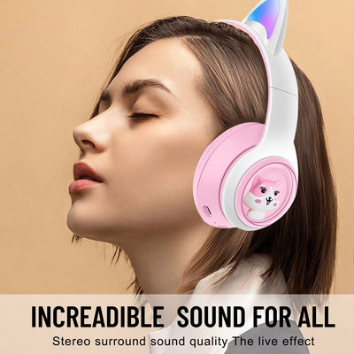 AKZ-07 Luminous Cat Ear Bluetooth Headset