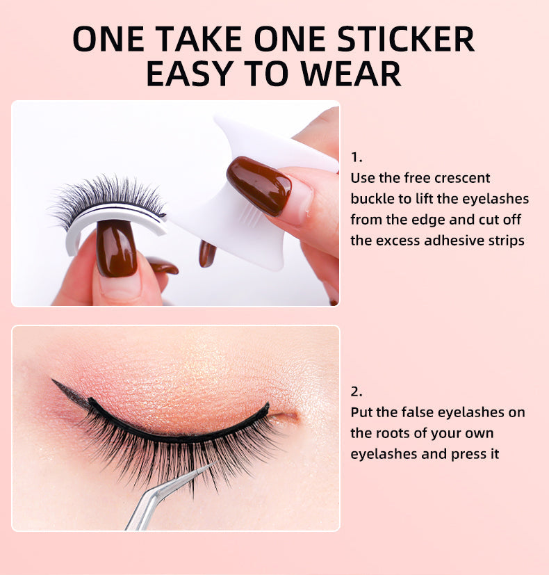 New Product Glue-Free Self-Adhesive Eyelashes Spare Glue Strip Temperature-Sensing Self-Adhesive False Eyelashes Curling Realistic Natural False Eyelashes - Korvel