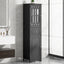 Tall Bathroom Cabinet, Freestanding Storage Cabinet with Drawer and Doors, MDF Board, Acrylic Door, Adjustable Shelf, Black - Korvel