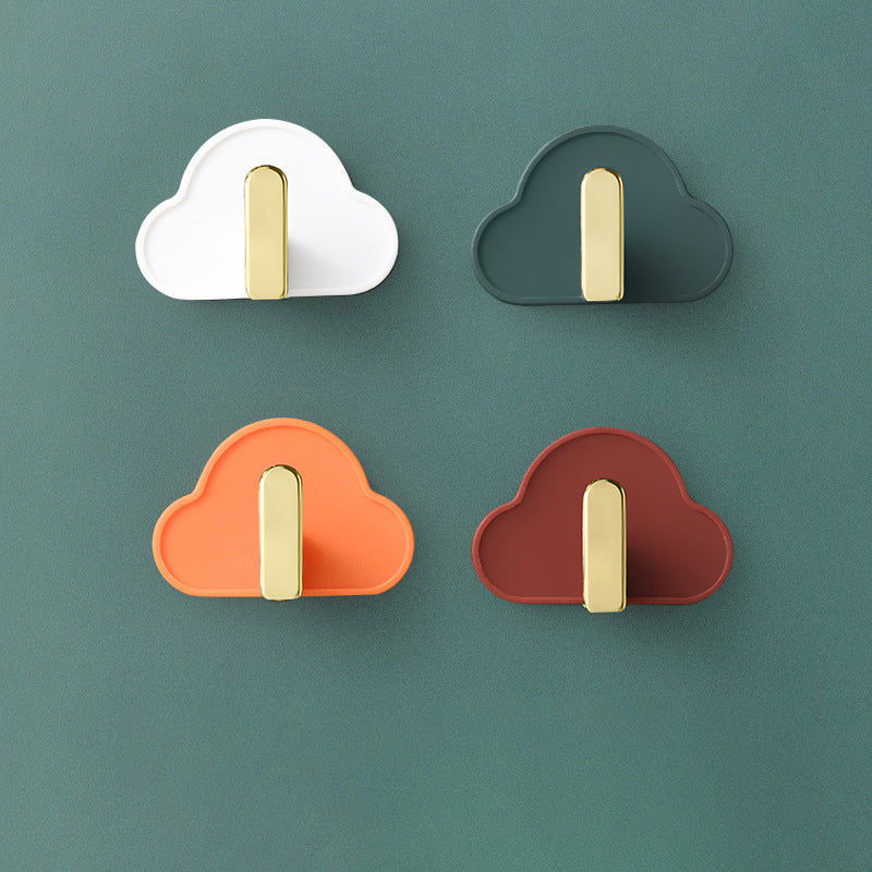 Light Luxury Paste Cloud Sticky Hook Strong Viscose Punch-Free Hook Wall Hanging Traceless Hook Key Hook 4pcs - Korvel