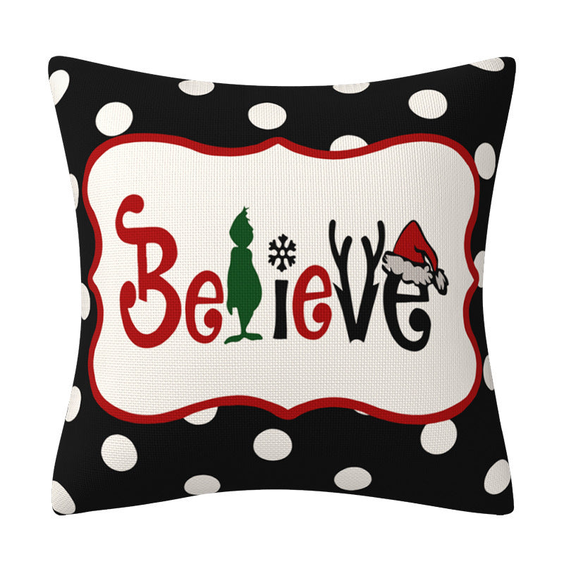 Grinch Christmas Pillow Cover Amazon Home Christmas Decoration Cushion Sofa Pillowcase - Korvel