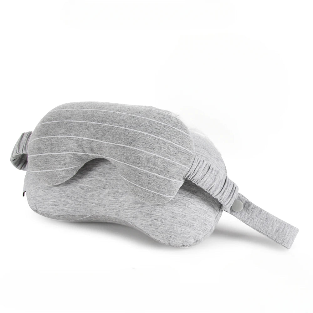 Masque pour les yeux et coussin de cou portable 2-en-1 pour le voyage