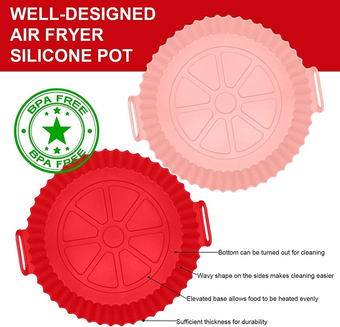 Tapis de cuisson en silicone pliable pour friteuse à air - Résistant à la chaleur et de qualité alim