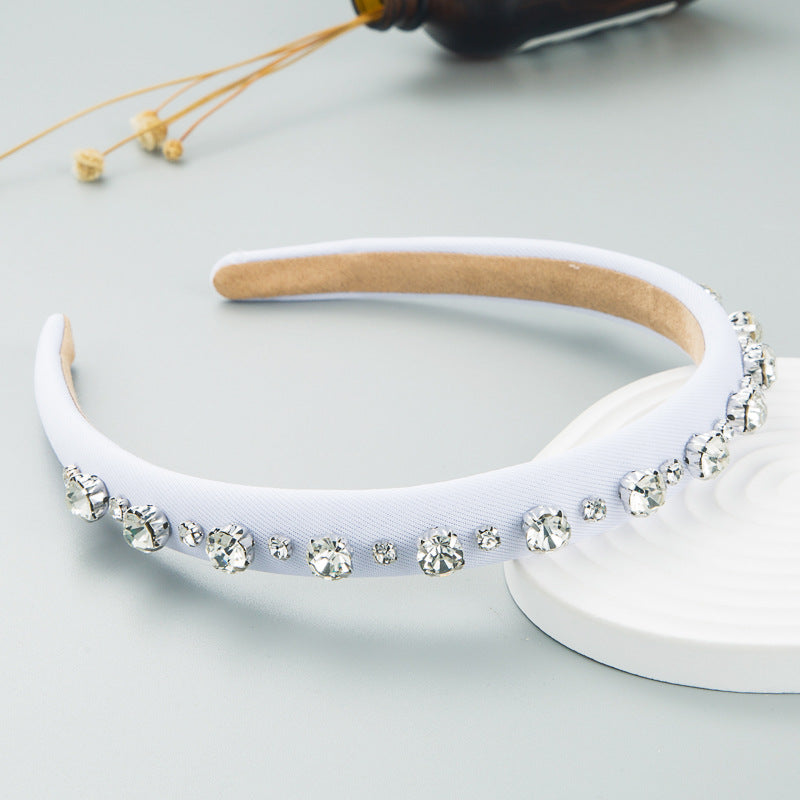 Hair Hoop Fashion Shiny Rhinestone Baroque Hair Hoop Hair Cave Female Korean Trend Thin Edge Hair Band Hair Accessories - Korvel