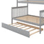 Twin over Full Bunk Bed with Trundle and Staircase Gray - Korvel