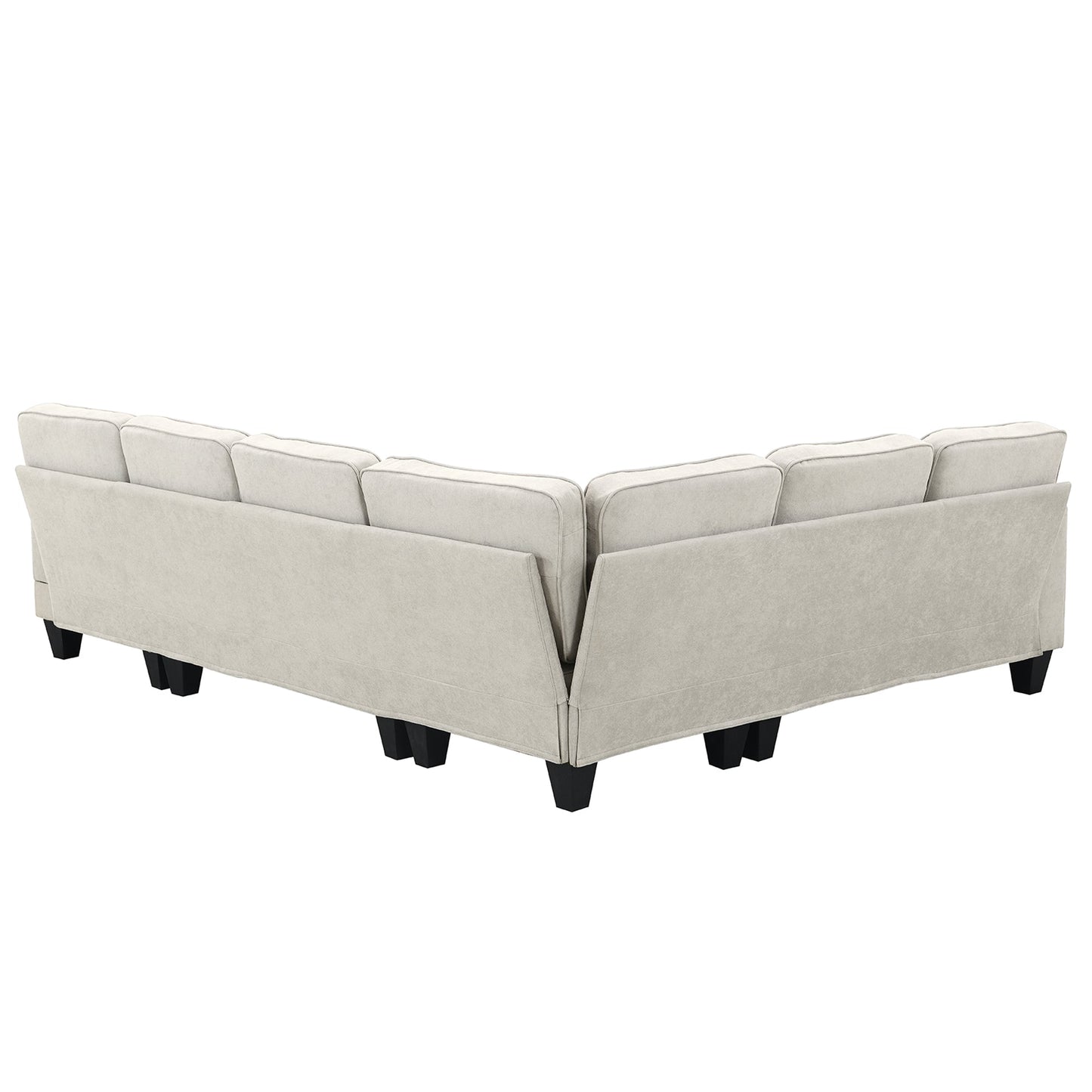 [VIDEO provided] [New] 108*85.5" Modern U Shape Sectional Sofa 7 Seat Fabric Sectional Sofa Set - Korvel