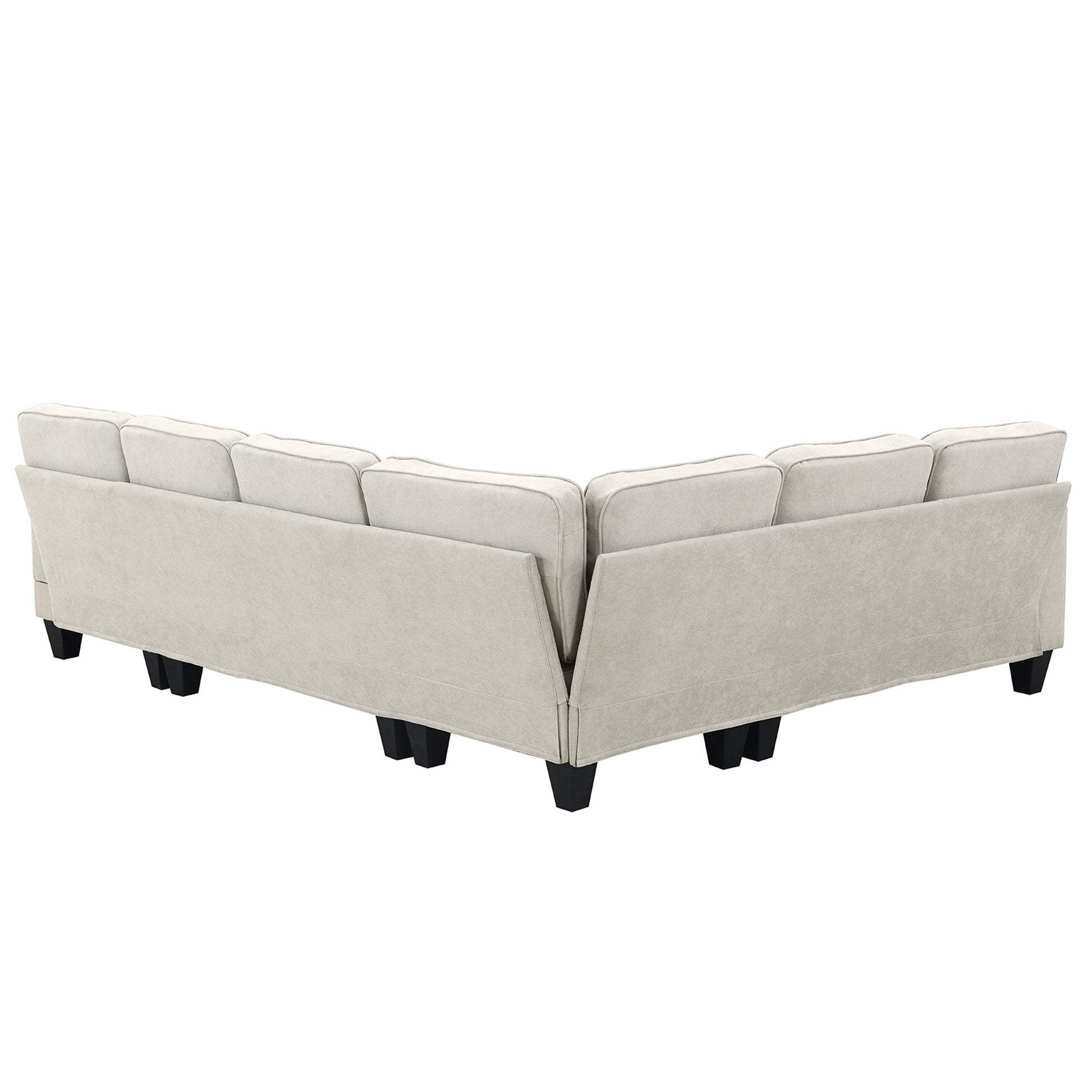 [VIDEO provided] [New] 108*85.5" Modern U Shape Sectional Sofa 7 Seat Fabric Sectional Sofa Set - Korvel