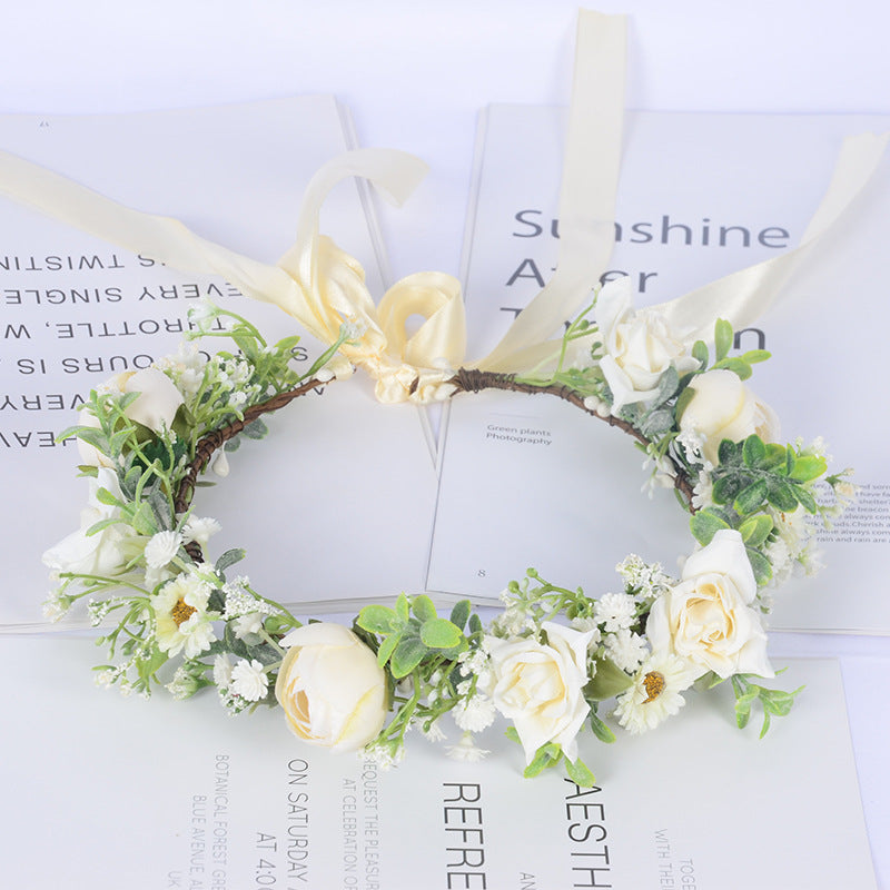 Bohemian Wreath Simulation Starry Sky Handmade Wrapped Headwear Mini Wedding Photography Girl Hair Accessories - Korvel