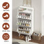 Modern Arc Design Shoe Cabinet With 3 Drawers,Shoe Storage Cabinet for Entryway,Outdoor,White Finish - Korvel