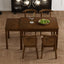 TOPMAX 65 "5-piece set with wheels and expandable dining table set 17.7" pull-out side table and small dining chair Brown - Korvel