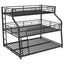 Twin XL/Full XL/Queen Triple Bunk Bed with Long and Short Ladder and Full-Length Guardrails Black - Korvel