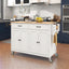 Kitchen Island Cart with Solid Wood Top and Locking Wheels 54.3 Inch Width  (White) - Korvel