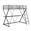 Premium Twin Size Loft Bed with Desk and Guardrails - Black