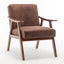 Medieval modern chair, solid wood frame living room chair, accent chair with ultra thick backrest - Korvel