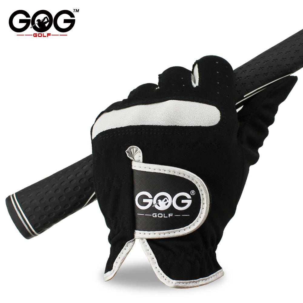 1 Pcs Men's Golf Glove Left Hand Right Hand Micro Soft Fiber Breathable Golf Gloves Men Color Black Brand GOG - Korvel