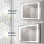 36 x 30 inch Medicine Cabinet with LED Vanity Mirror Anti-Fog  Recessed or Surface Mount Waterproof DimmableAluminum 3000K~6000K Lighted Double Door Bathroom Cabinet with Touch Switch - Korvel
