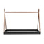 Twin Size Tent Floor Bed with Triangle Structure, Black+Brown - Korvel