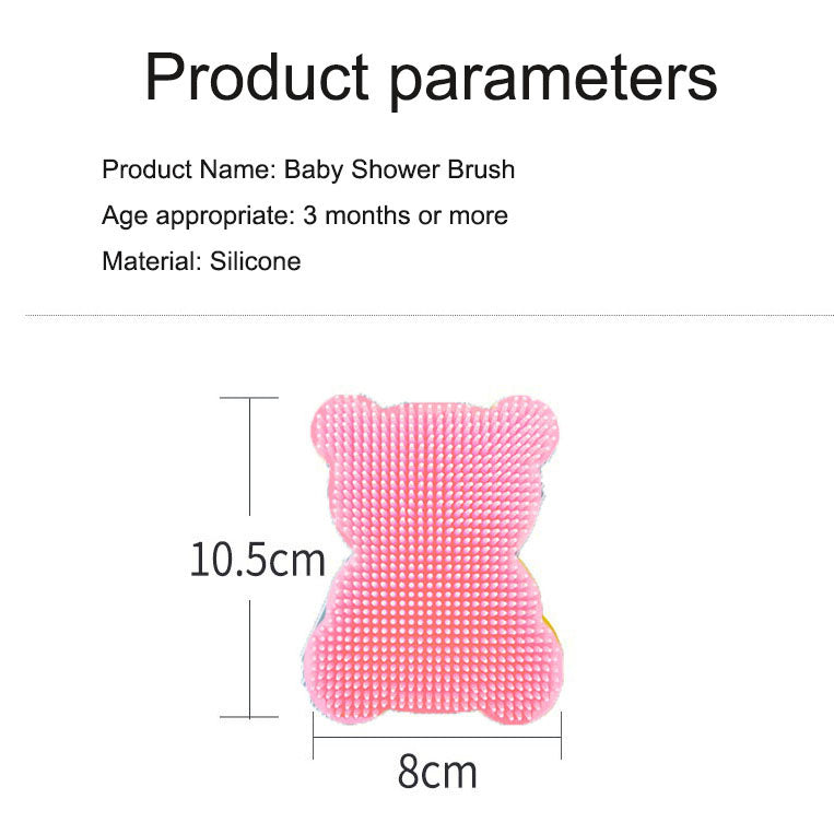 Brosse de Douche en Silicone Ourson Cartoon pour Enfants