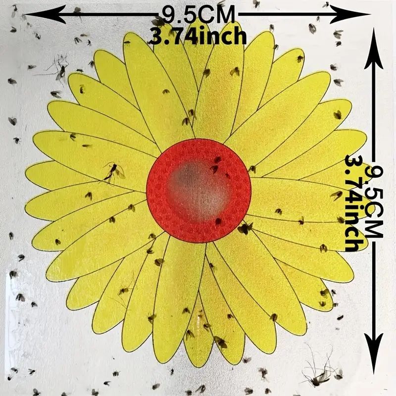 Pièges à mouches des fruits pour fenêtres en tournesol - Adhésif puissant pour une utilisation intér