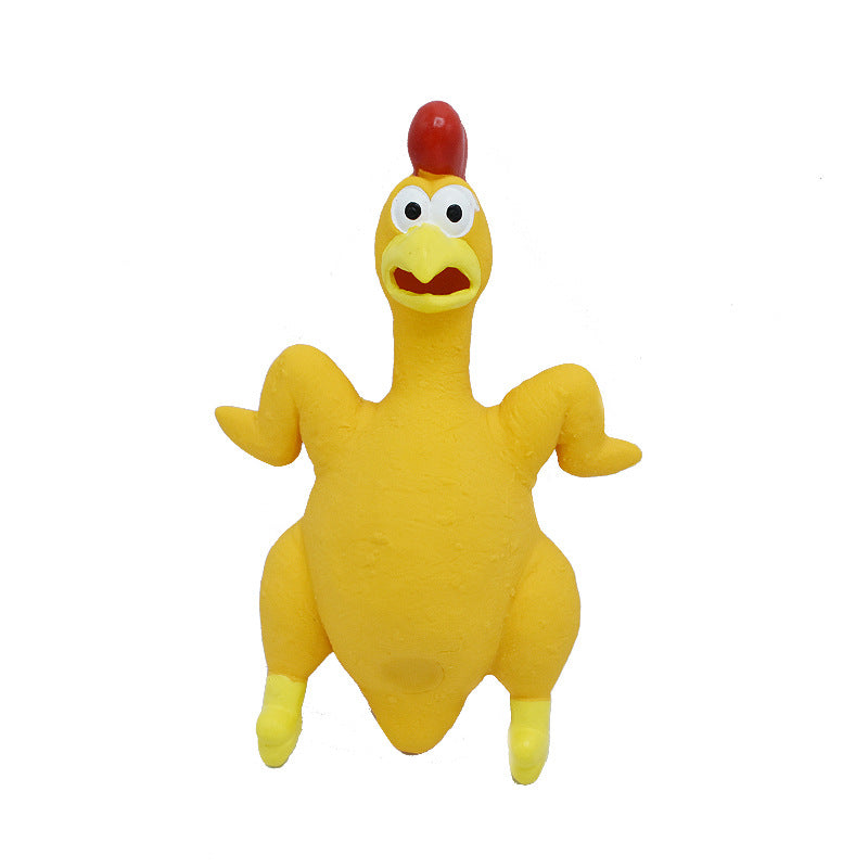Pet Dog Toy Squeaky Chicken Latex Chew-Resistant for Large and Medium Dogs Boredom Relief Sound-Making Toy for Puppies - Korvel