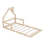 Natural Twin Size Wood Floor Bed with House Headboard