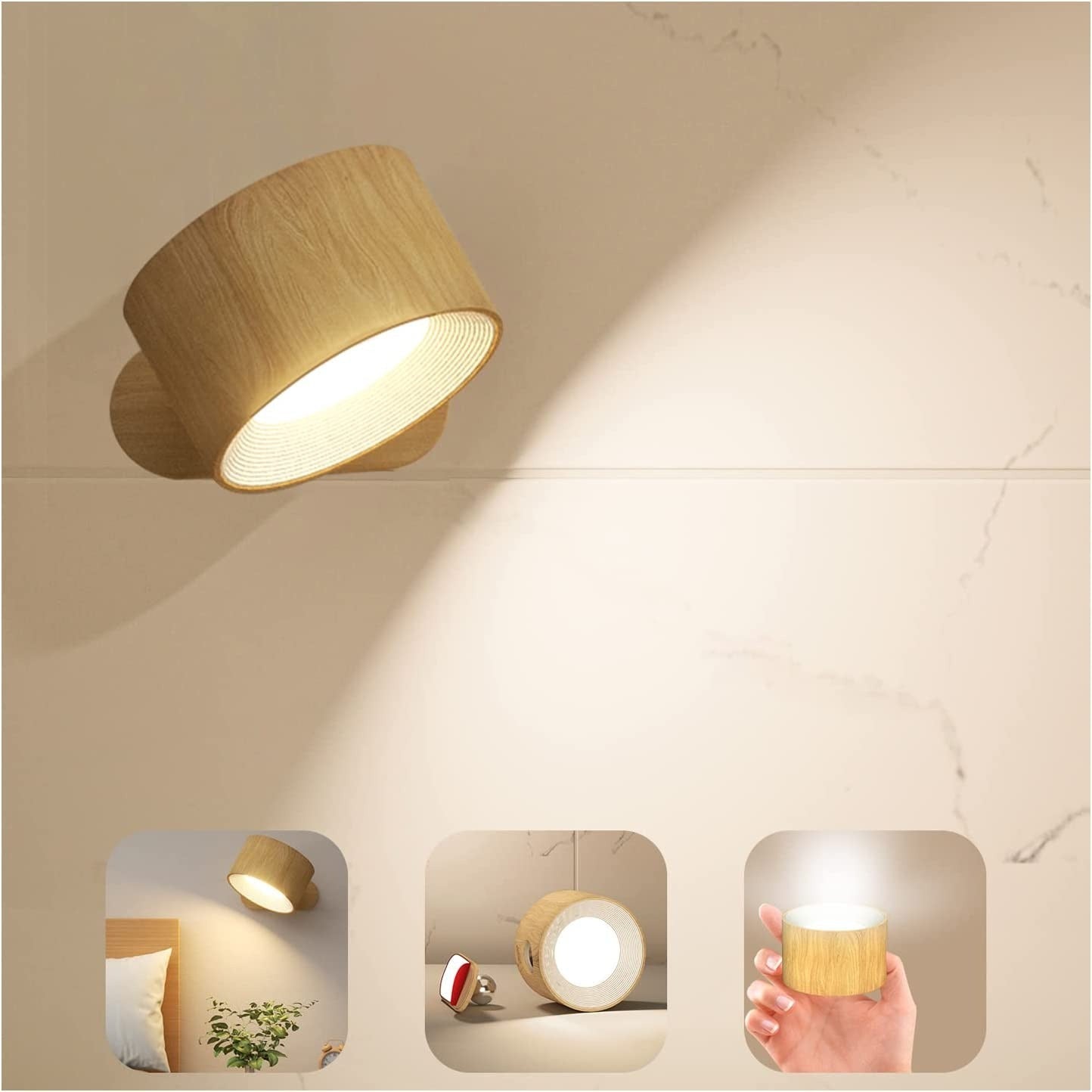 Luz de lectura LED de noche con carga USB y ajuste táctil
