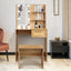 Elegant Bedroom Vanity Set with LED Mirror and Storage