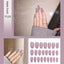 Premium Stiletto Press-On Nails with Glue - 24 Pieces