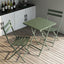 3 Piece Patio Bistro Set of Foldable SquareTable and Chairs, Dark Greem - Korvel