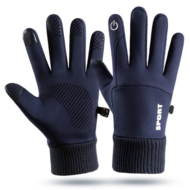 Outdoor gloves for men in winter warm and plush touch screen anti slip windproof and waterproof for women in winter - Korvel