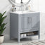 30" Bathroom Vanity with Sink, Multi-functional Bathroom Cabinet with Doors and Drawers, Solid Frame and MDF Board, Grey - Korvel