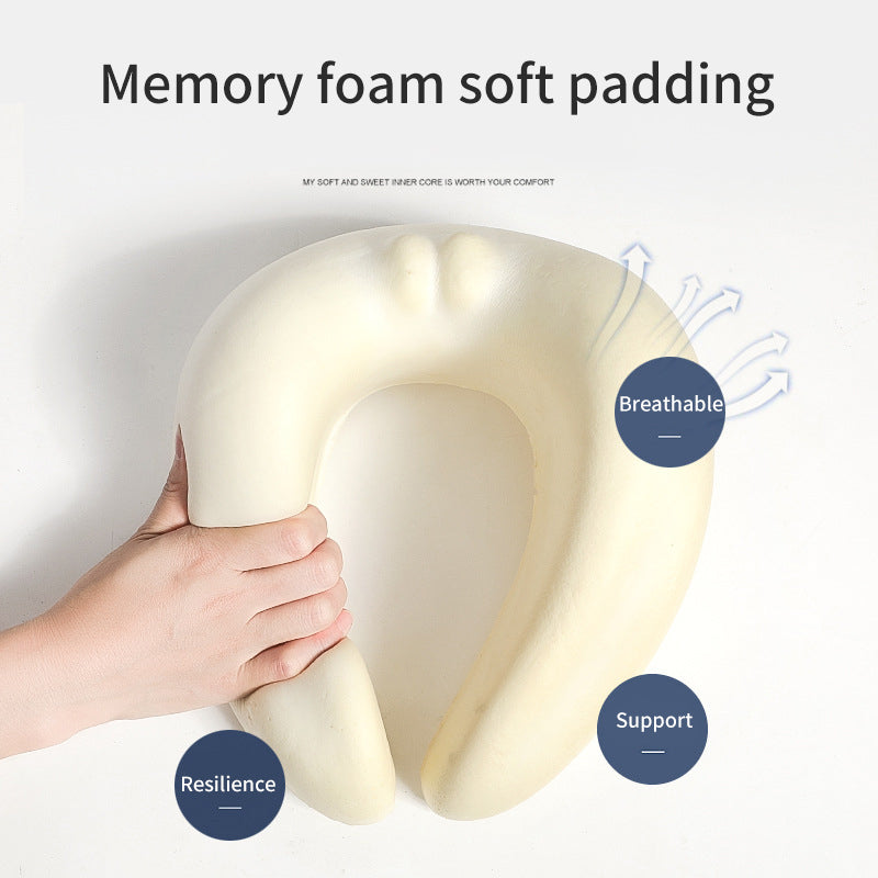 U Shaped Pillow Memory Cotton Can Store Travel Pillows, Nap Pillows, Neck Protection Pillows, Portable Neck Pillows - Korvel