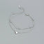 925 Sterling Silver Double Layer Heart-shaped Bracelet  for Women Girl Korean Style Small Fresh Summer Bracelet - Korvel