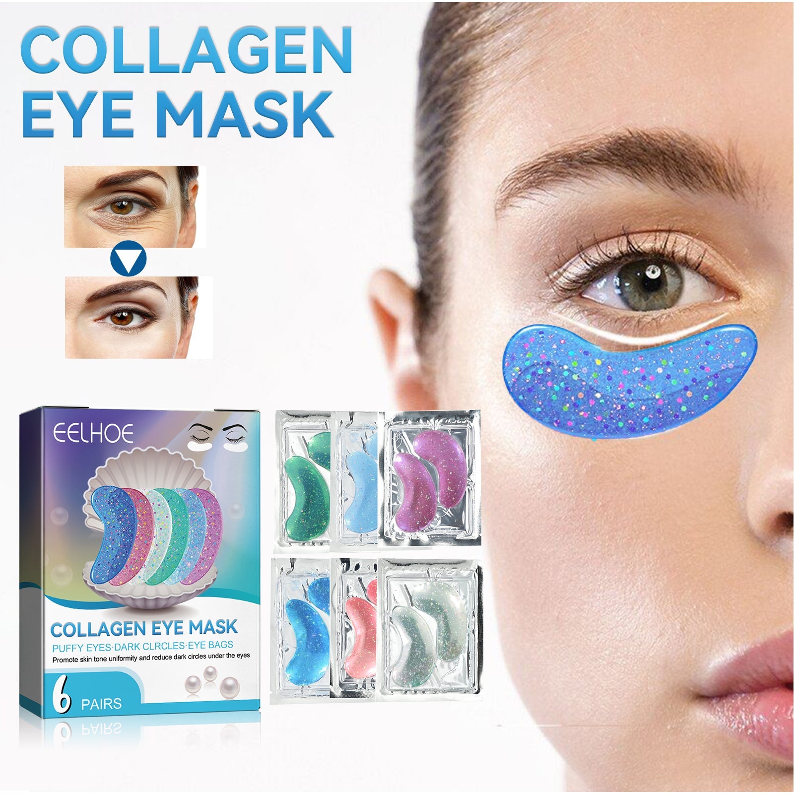 Collagen Eye Mask Removes Fine Lines And Dark Circles Hydrating And Firming Lift Crystal Eye Mask - Korvel