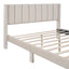 Queen Size Storage Bed Velvet Upholstered Platform Bed with a Big Drawer - Beige - Korvel